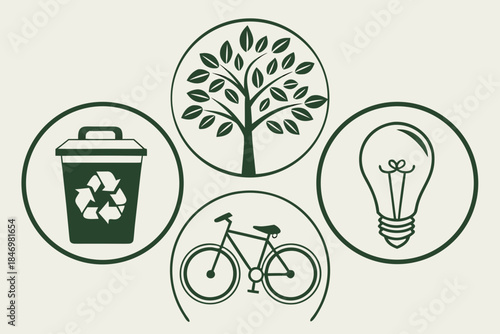 Eco Friendly Lifestyle Icon Set Minimal Vector W (2) Vector Icon