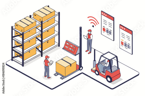 Warehouse Management Concept Illustration Clean V (1) Vector Icon
