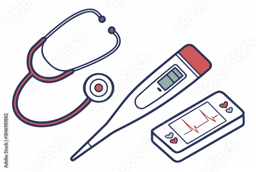 Medical Diagnostics Equipment Icon Flat Vector W Vector Icon