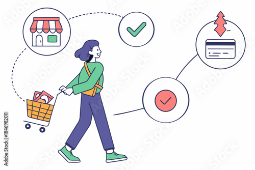 E Commerce Payment Process Illustration Flat Vect (3) Vector Icon