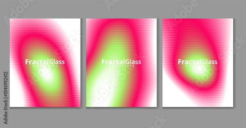 Fractal glass patterns with pink green and white hues on