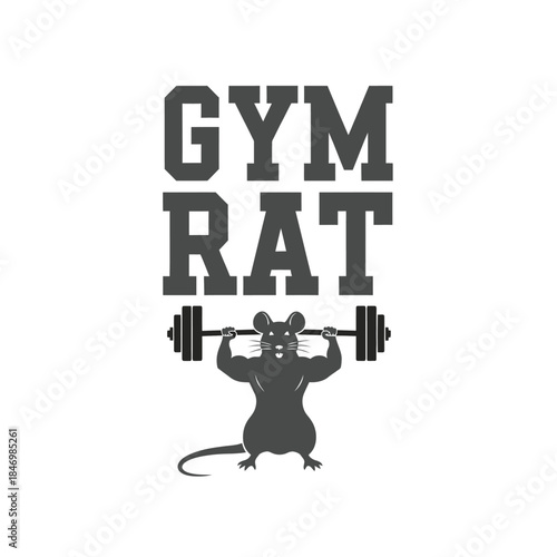 Gym rat typography t-shirt design isolated on transparent background