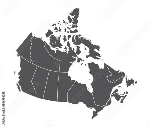 Canada Country map with Internal Borders