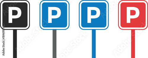 car parking icon. Vehicle park symbols. Automotive station and garage signs. Automobile parking zone and sign. Parking area graphic design
