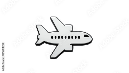 Airplane Icon on White Background