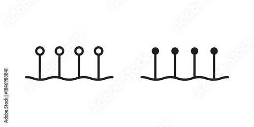 Acupuncture icon element in flat simple style. Thin stroke editable icons