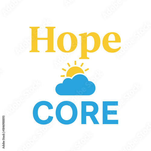 Hope core typography t-shirt design isolated on transparent background