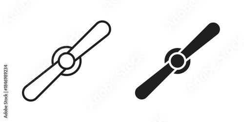 Airscrew icon element in flat simple style. Thin stroke editable icons