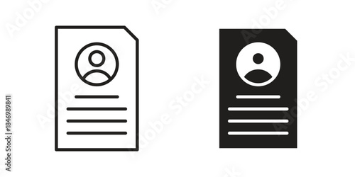 Application form icon element in flat simple style. Thin stroke editable icons