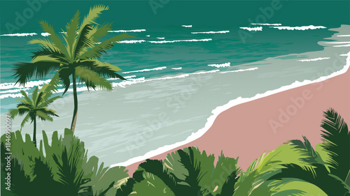 A Calm beach vector illustration