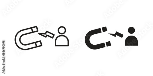 Attraction icon element in flat simple style. Thin stroke editable icons