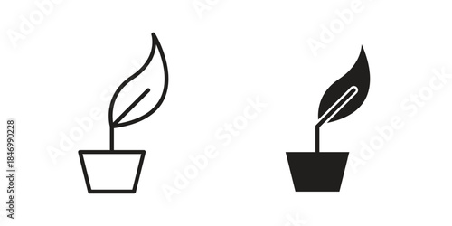 Author signs collection Silhouette flat icon design element.