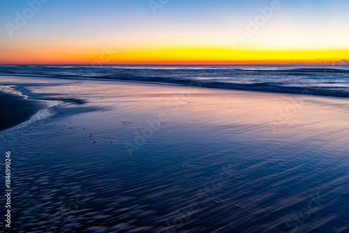 Beach Twilight Scene with Gradient Sky and lot of Reflection