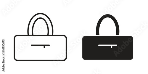 Barrel handbag icon element in flat simple style. Thin stroke editable icons