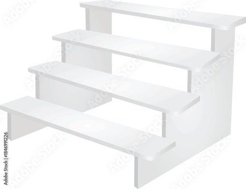 Wooden multilayer stairs. vector illustration