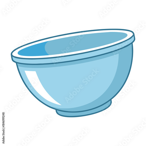 Empty blue bowl isolated on a white background vector illustration