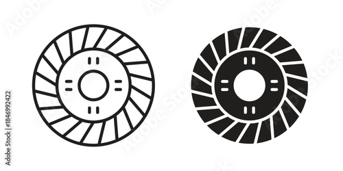 Car clutch icon element in flat simple style. Thin stroke editable icons