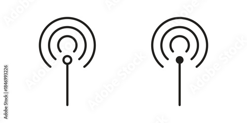 Cellular icon element in flat simple style. Thin stroke editable icons