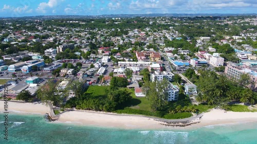 Hastings Beach aerial view at Hastings Rocks Park at South Coast in village of Hastings, Christ Church, Barbados. 