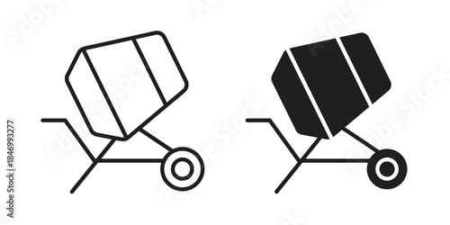 cement mixers icon element in flat simple style. Thin stroke editable icons