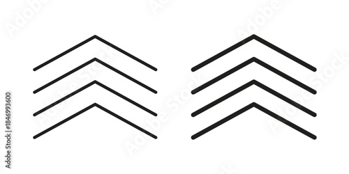 Chevrons icon element in flat simple style. Thin stroke editable icons