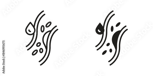 Cholesterol icon element in flat simple style. Thin stroke editable icons