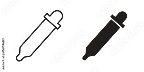 Color picker icon element in flat simple style. Thin stroke editable icons