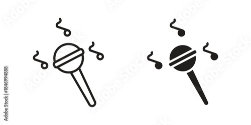 Concert icon element in flat simple style. Thin stroke editable icons