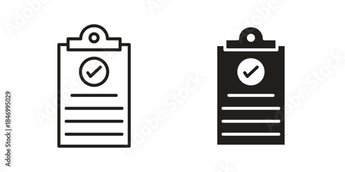 Consent icon element in flat simple style. Thin stroke editable icons