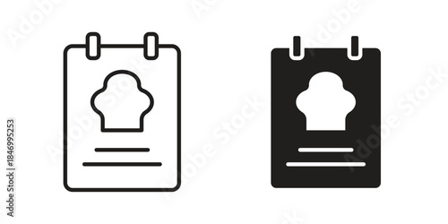 Cookbook icon element in flat simple style. Thin stroke editable icons