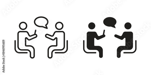 Counsel icon element in flat simple style. Thin stroke editable icons