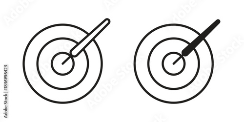 Dart icon element in flat simple style. Thin stroke editable icons
