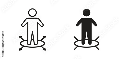 Decision making icon element in flat simple style. Thin stroke editable icons
