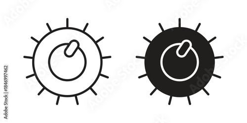 Dimmer icon element in flat simple style. Thin stroke editable icons