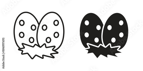 Dinosaur egg icon element in flat simple style. Thin stroke editable icons