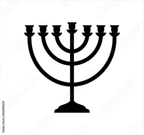 Menorah Jewish candelabrum vector illustration design on white background.
