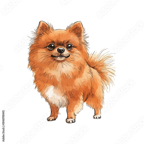 pomeranian drawn vector illustration