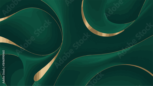 Emerald green and gold luxury seamless pattern 