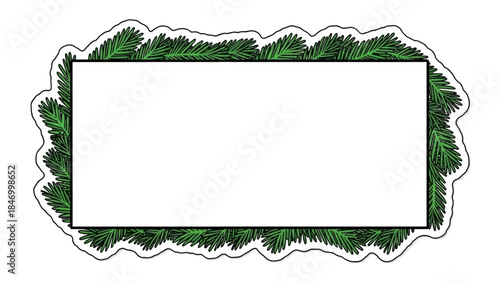Festive pine branch frame