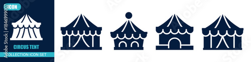 Modern circus tent icon set illustration