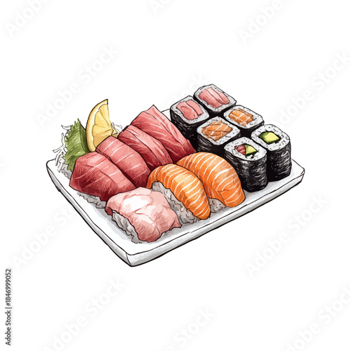 sashimi hand drawn illustration