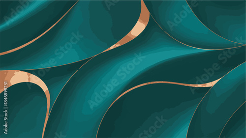 Teal and copper luxury abstract seamless pattern 