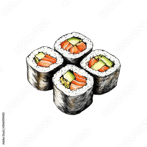 sushi hand drawn vector illustration