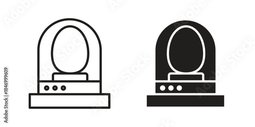 Egg incubator icon element in flat simple style. Thin stroke editable icons