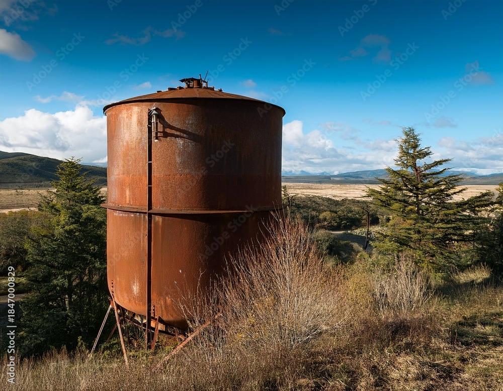 Obraz premium old rusty water tank