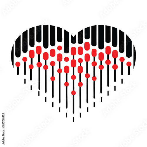 People around the world in the heart concept: vector illustration of global citizen group teamwork, workforce population, and business figures on a map design