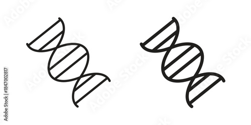 Genetic icon element in flat simple style. Thin stroke editable icons