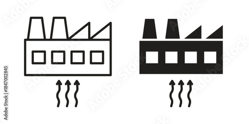 Geothermal Energy icon element in flat simple style. Thin stroke editable icons