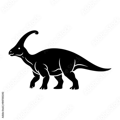 Parasaurolophus Dinosaur Silhouette Prehistoric Herbivore Icon