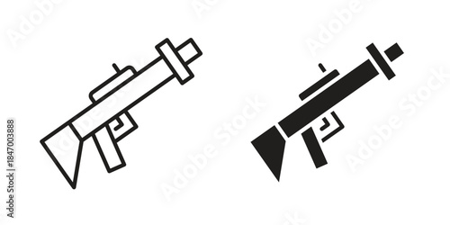 Grenade Launcher icon element in flat simple style. Thin stroke editable icons
